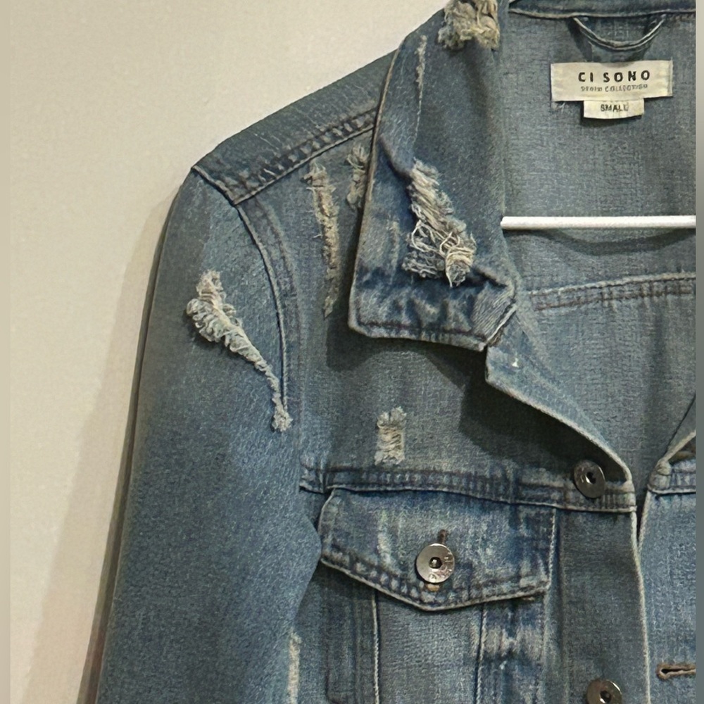 oversized distressed denim jacket